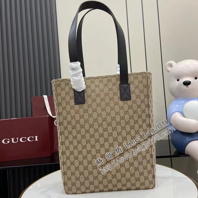 Gucci專櫃古馳最新款GG字母交織圖案托特包男士肩背手提包 jh2955型號：834796